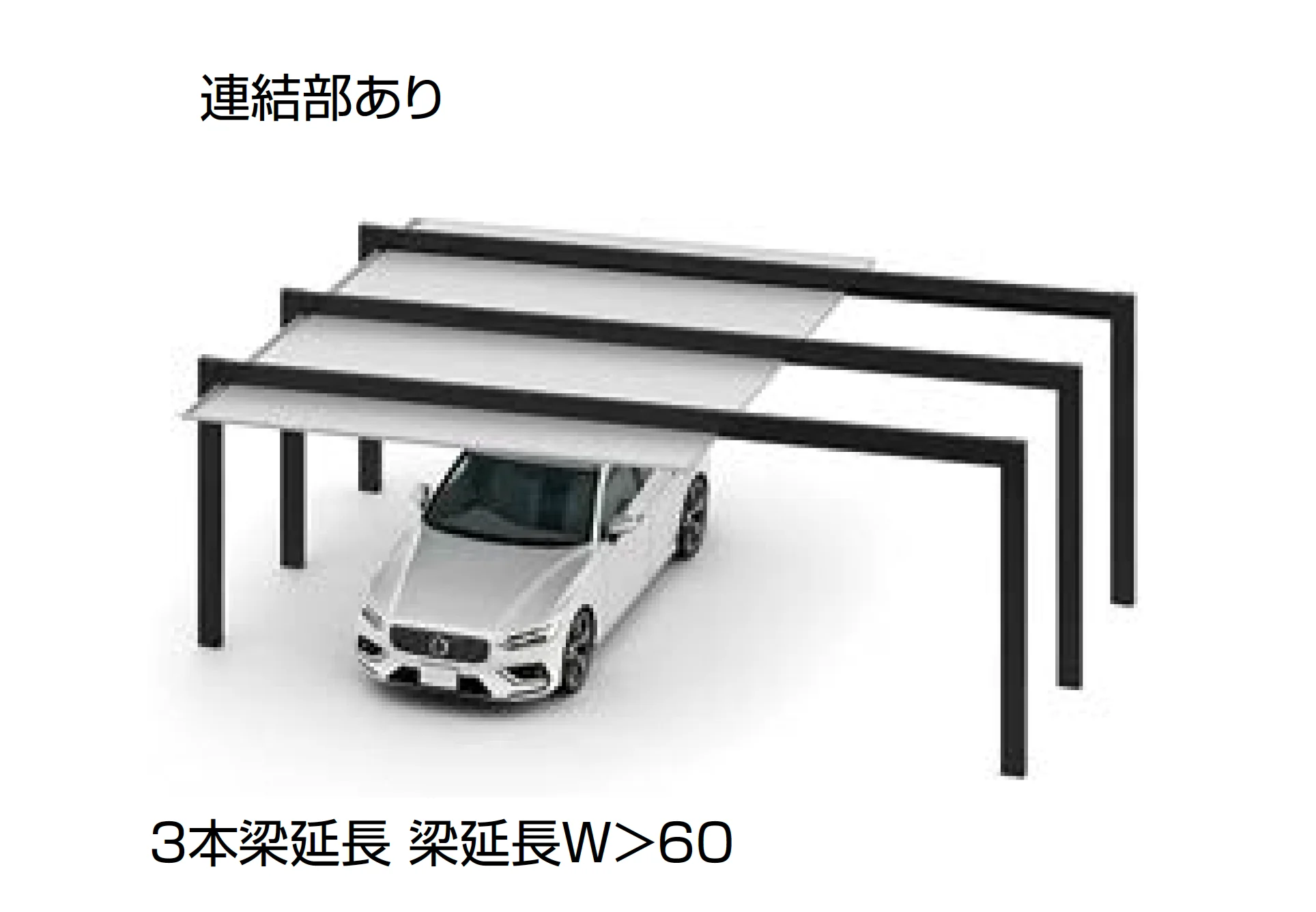 LIXILの「カーポートSC 1500 2台用 梁延長」のサブ画像8
