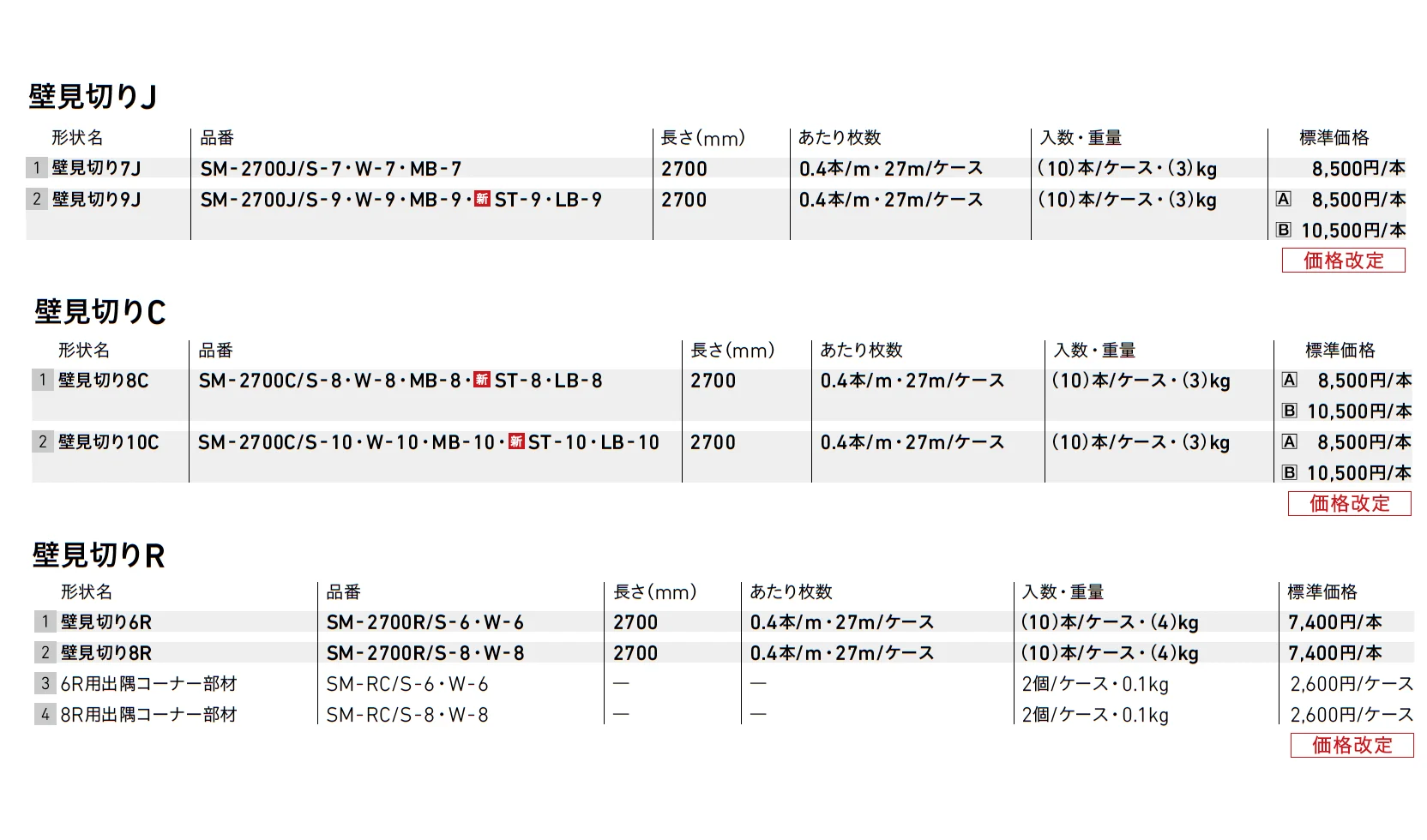 装飾見切り材 (壁用)_価格_1