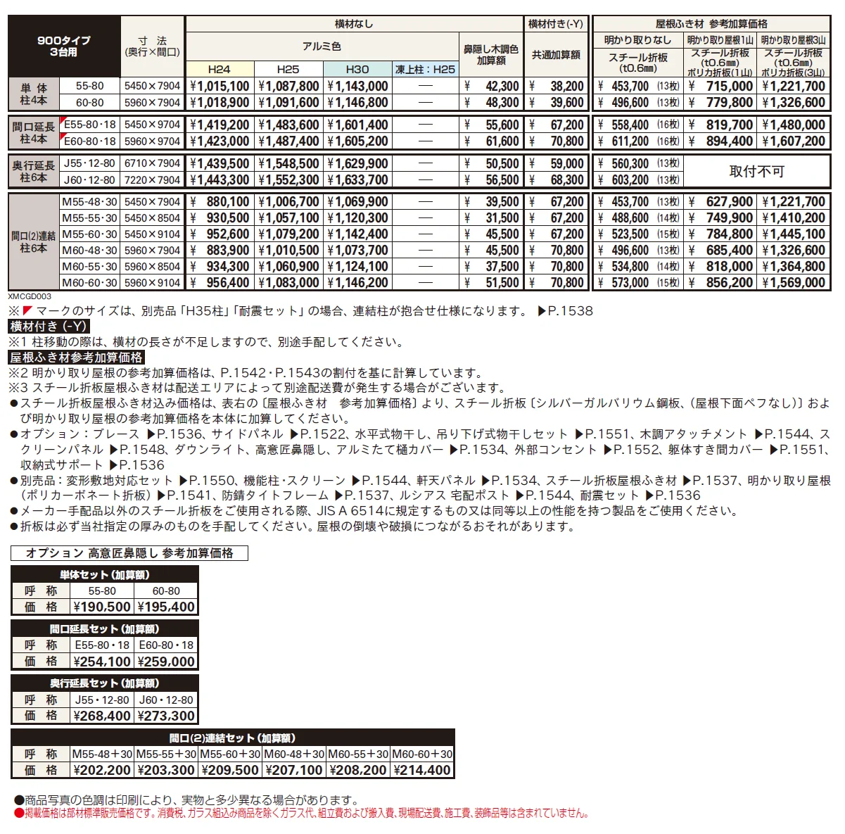ジーポートPro 900タイプ 3台用（単体・間口延長・奥行延長・間口(2)連結）【2024年版】_価格_1