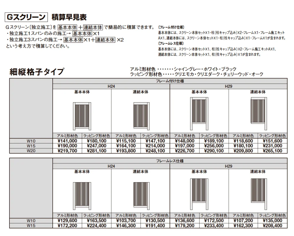 プラスG Gスクリーン 細縦格子タイプ【2024年版】_価格_2