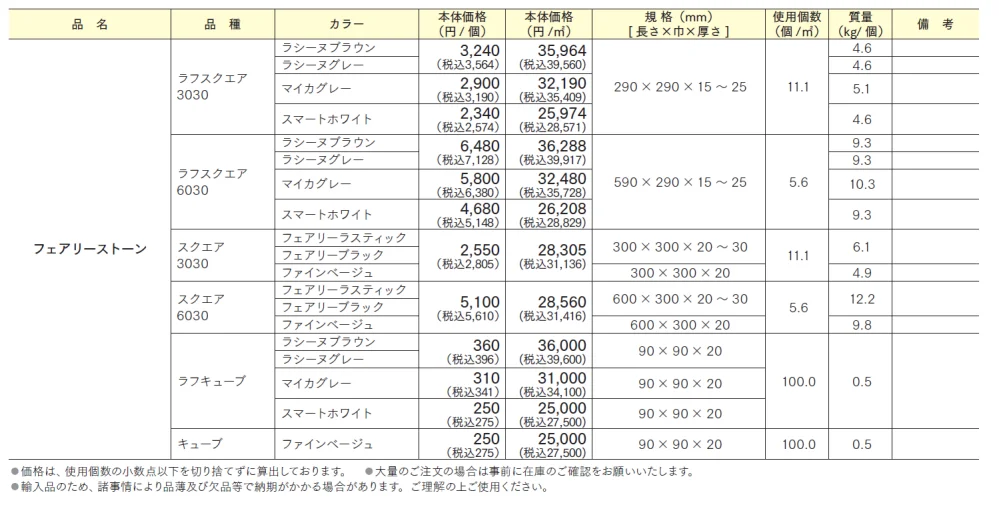 フェアリーストーン ラフスクエア/スクエア/ラフキューブ【2024年版】_価格_1