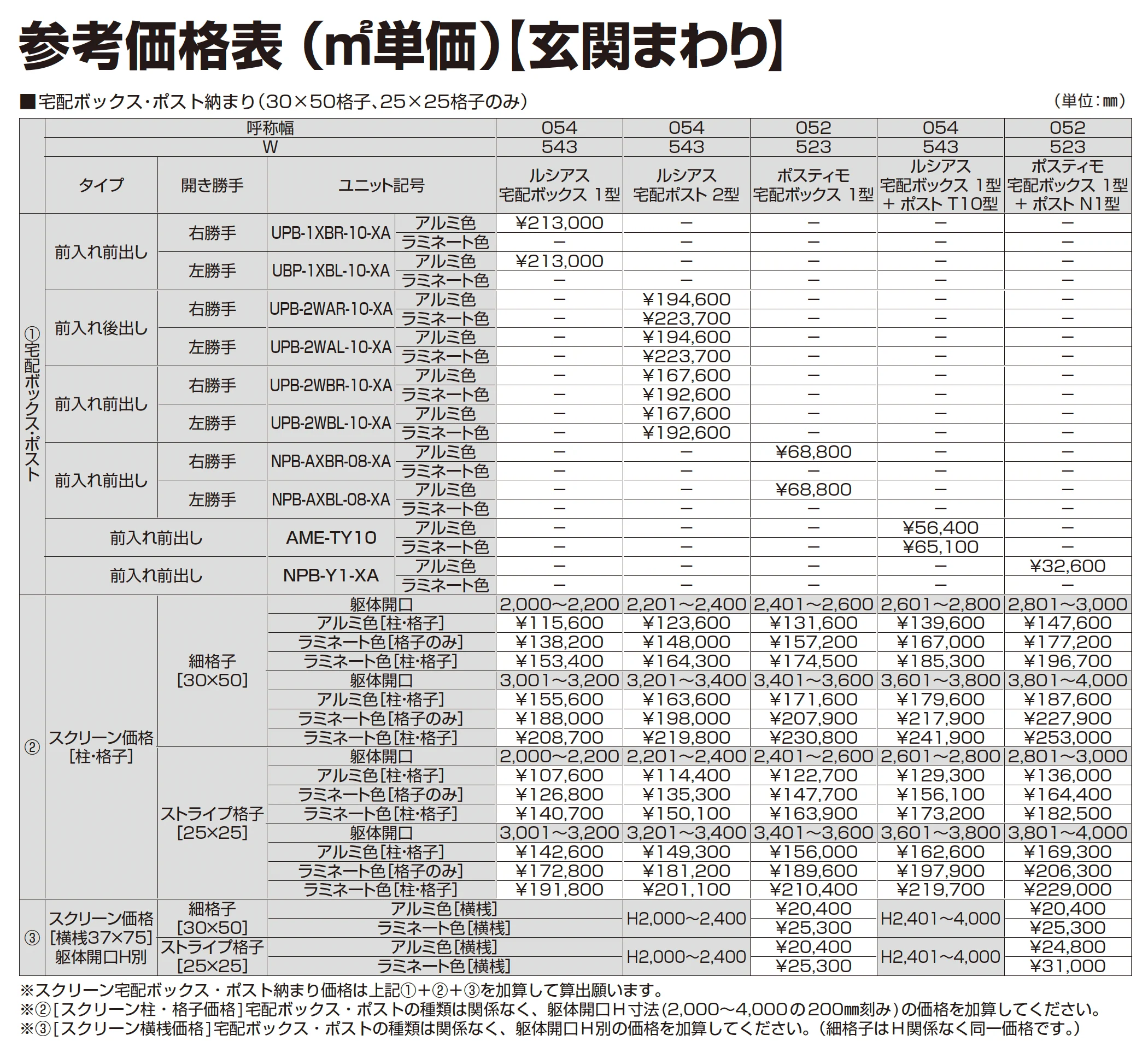 ルシアス スクリーン【宅配ボックス・ポスト納まり】【2025年版】_価格_1