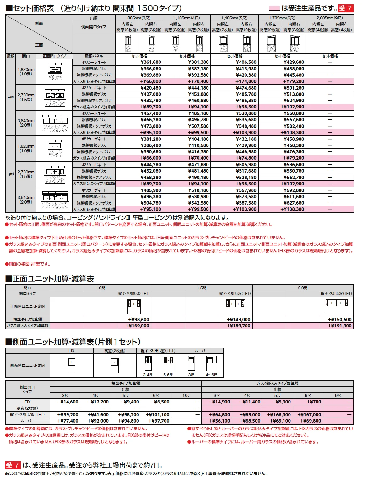サニージュ R型 造り付け納まり 関東間【2024年版】_価格_2