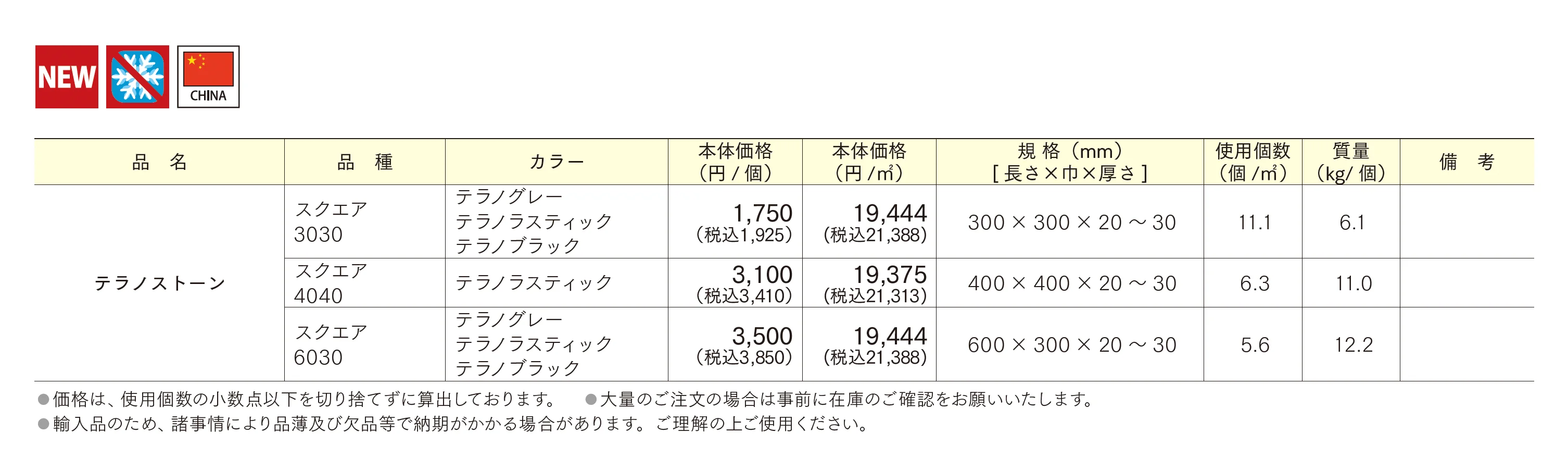 テラノストーン_価格_1