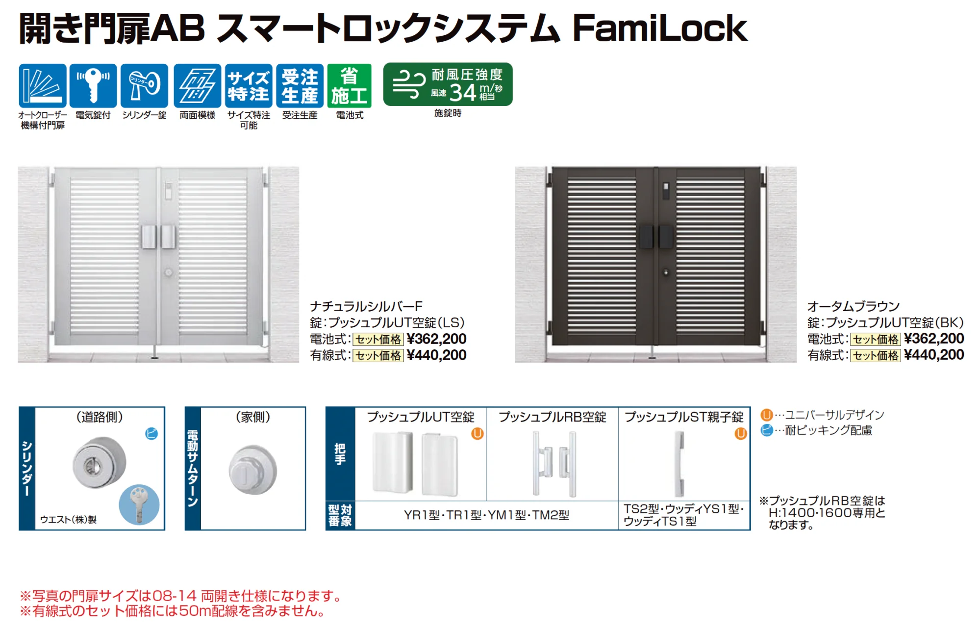 開き門扉AB スマートロックシステム FamiLock YR1型【2025年版】_価格_1