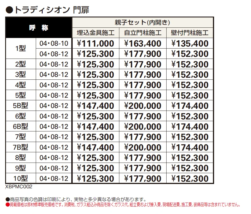 マンション向けポーチ門扉 トラディシオン門扉1型~10型/5B,6B,7B型【2024年版】_価格_1