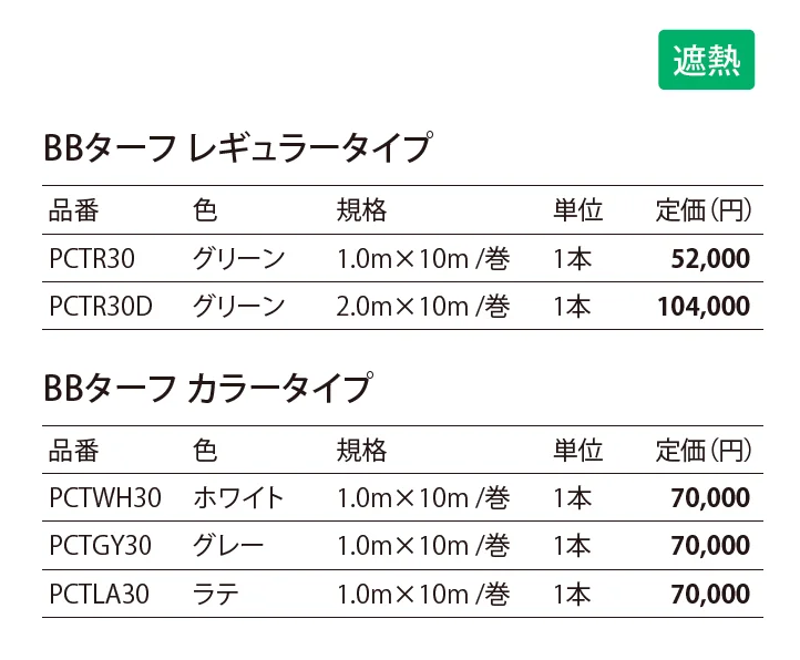 BB ターフ レギュラータイプ_価格_1