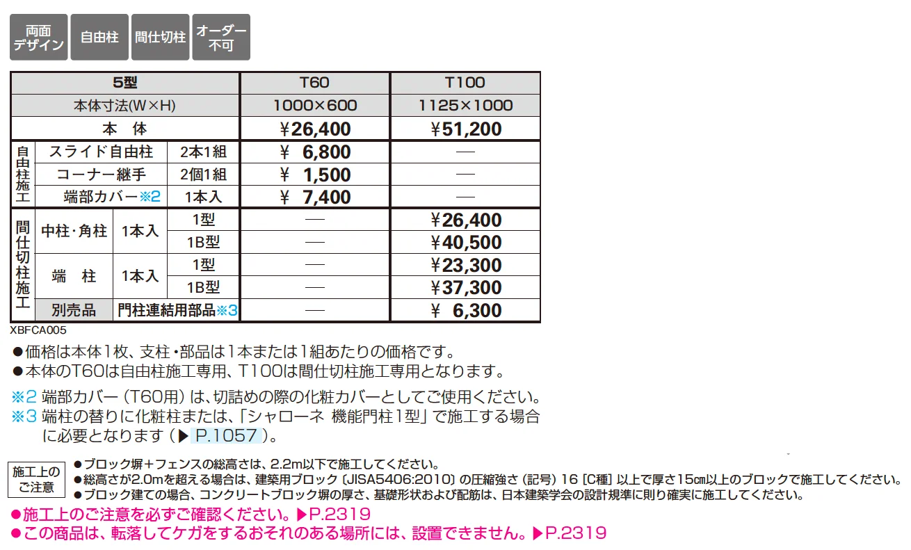 シャローネ シリーズ トラディシオン フェンス5型【2025年版】_価格_1