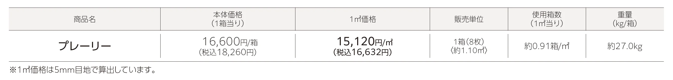プレーリー_価格_1
