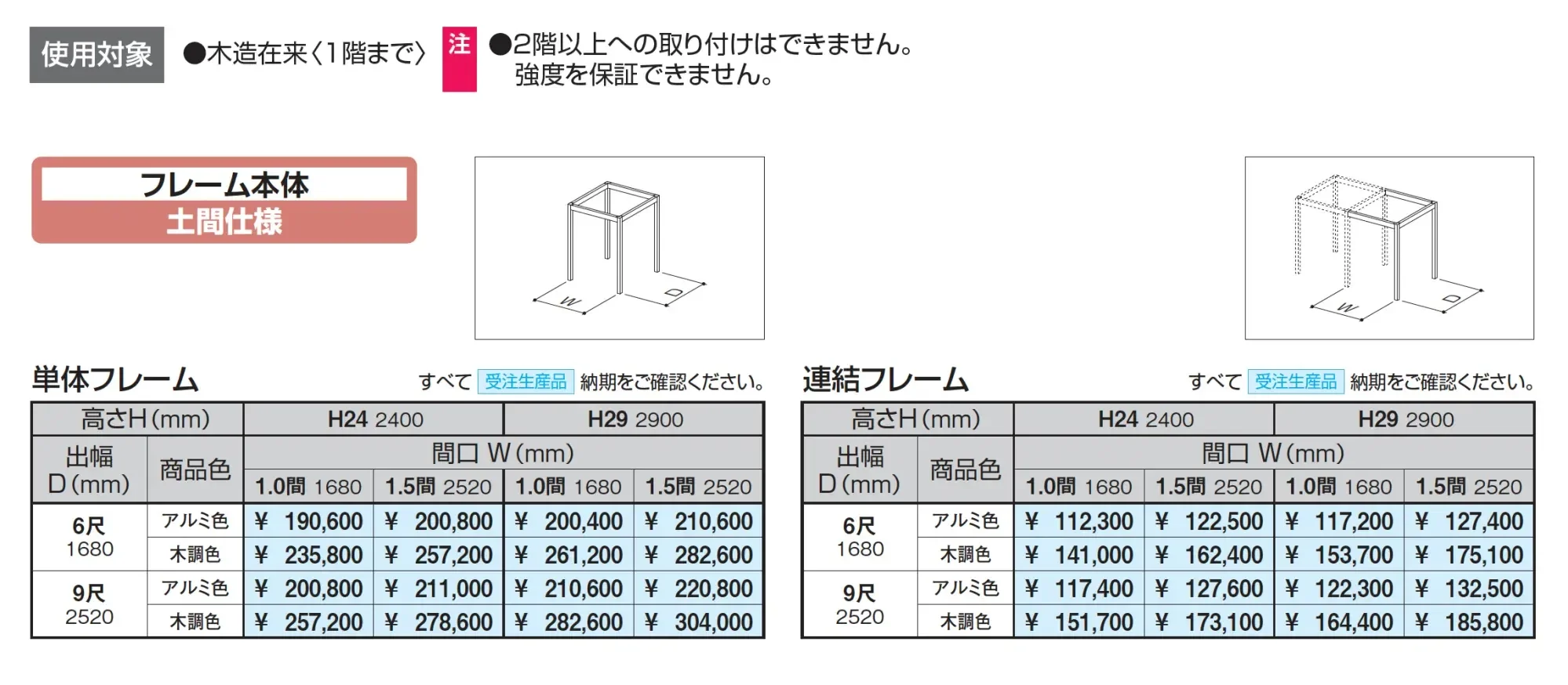 アウトドアフレーム C-Class  フレーム本体(土間仕様)【2025年版】_価格_1