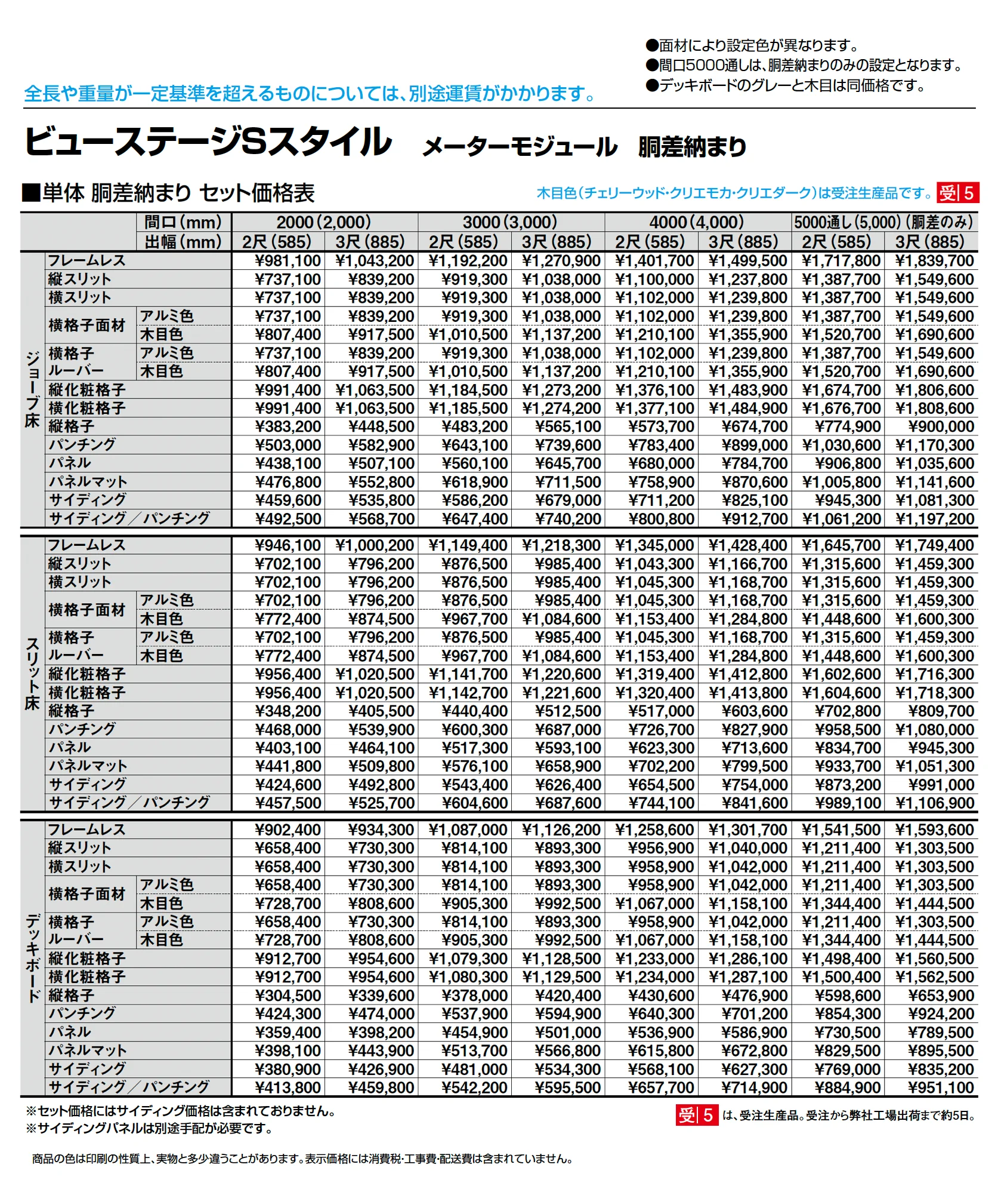 ビューステージ Sスタイル メーターモジュール 胴差納まり_価格_1