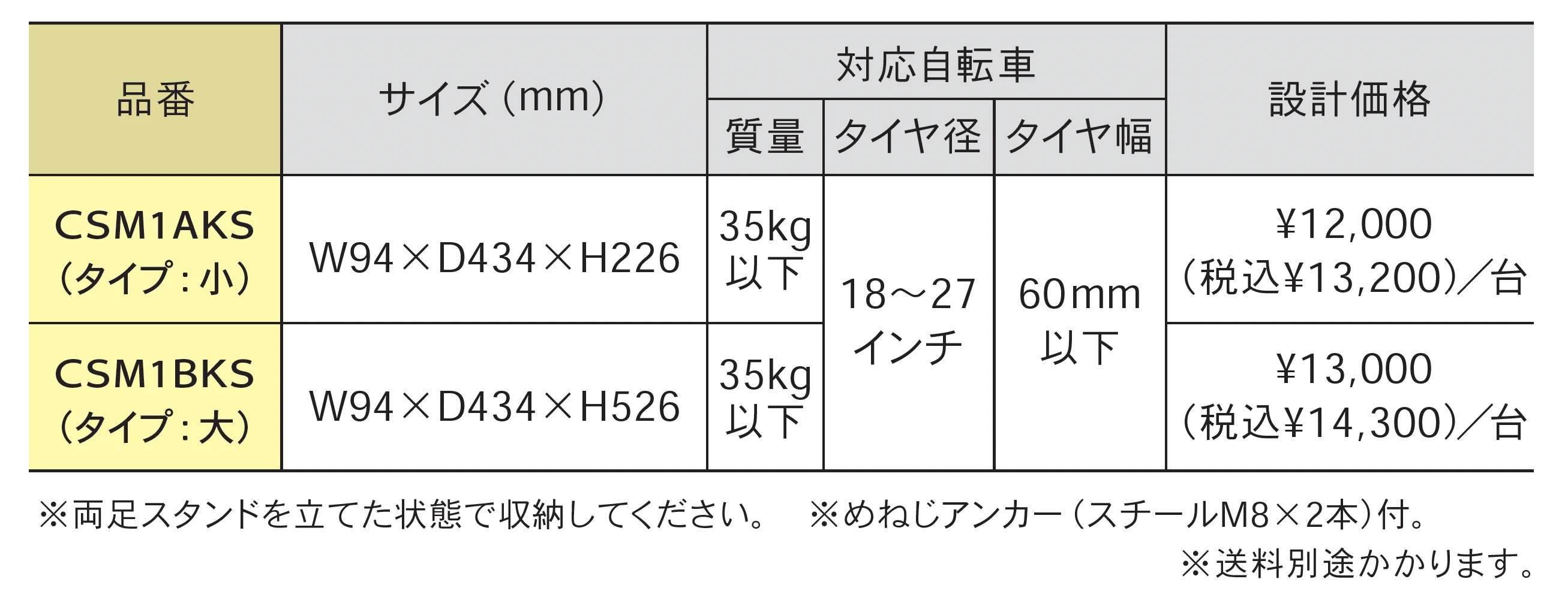 自転車ラック CSM型 <ブラック>_価格_1