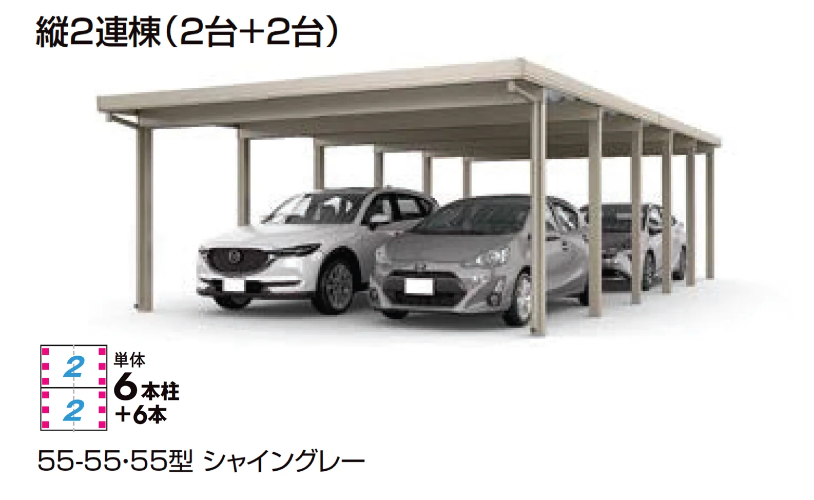 LIXILの「カーポートST 3000タイプ 4台用」のサブ画像1