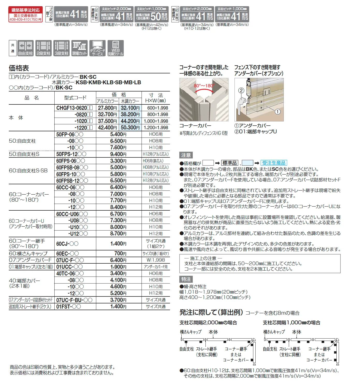 クレディフェンスHG 13型(片面仕上)【2025年版】_価格_1