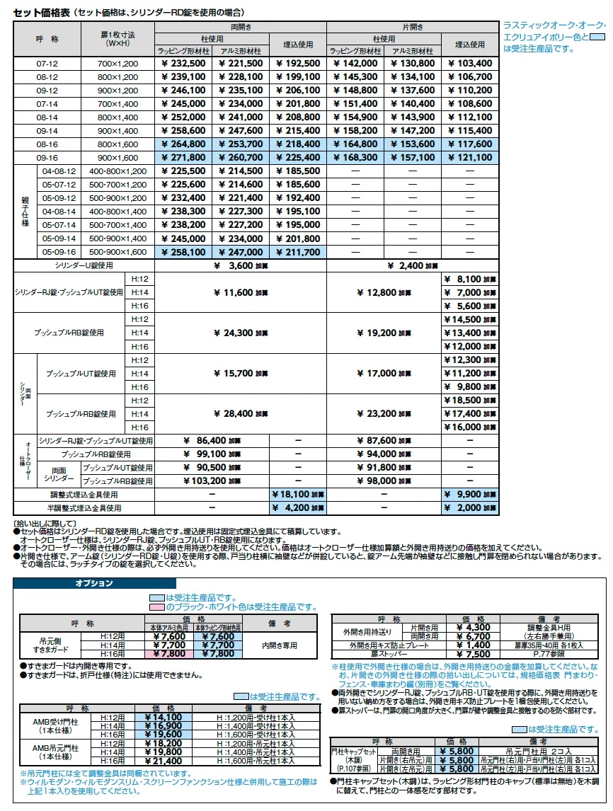 開き門扉AA TM1型(木調)【2023年版】_価格_1