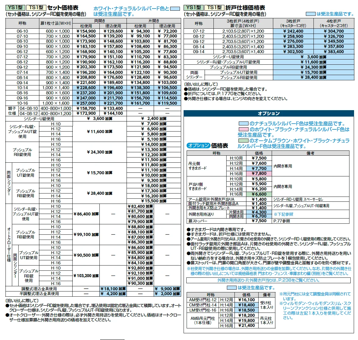 開き門扉AB YS1型【2023年版】_価格_1