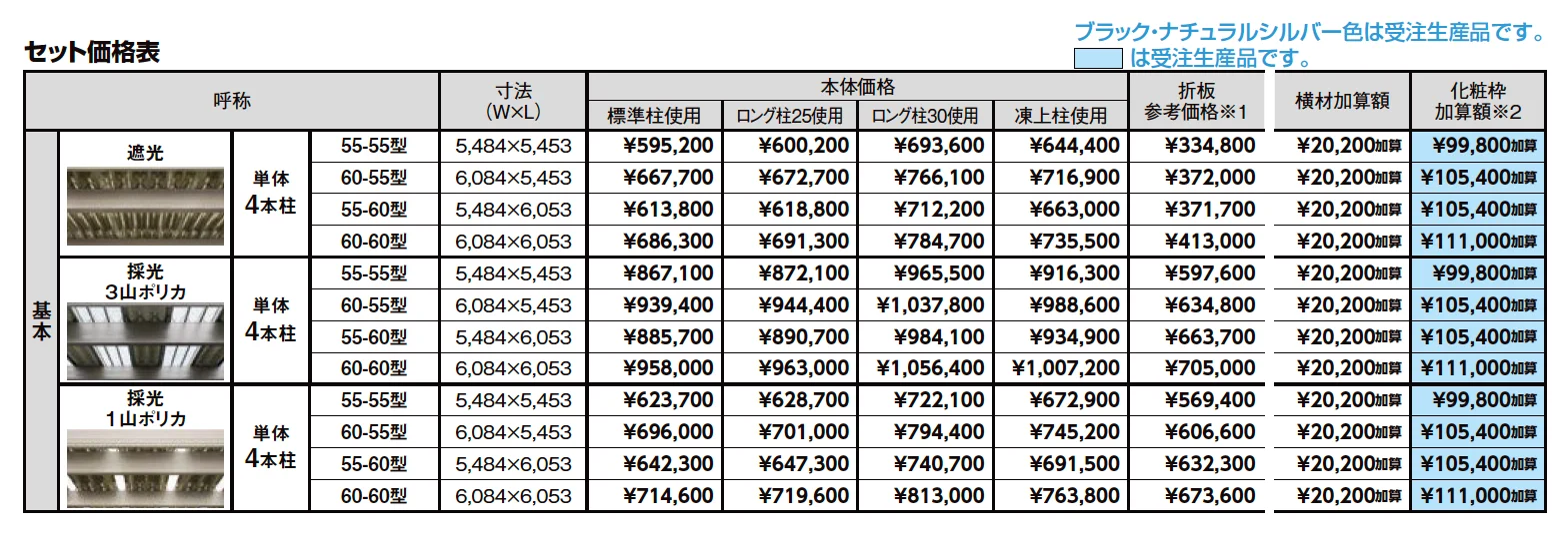 カーポートSW 1500タイプ 2台用【2023年版】_価格_1
