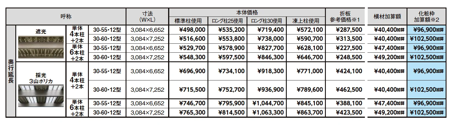 カーポートST 3000タイプ 1台用奥行延長【2023年版】_価格_1