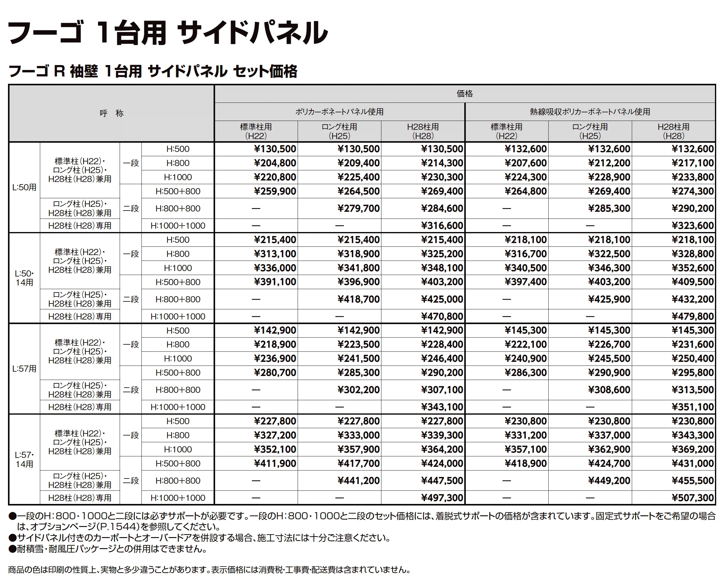 フーゴR 袖壁 1台用_価格_4
