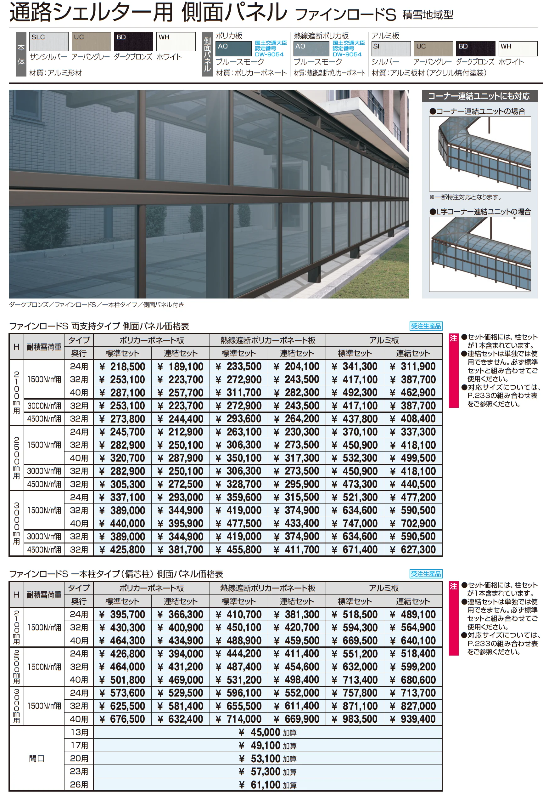 ファインロードS 一本柱タイプ(偏芯柱)/1500N/㎡ 積雪地域型 基本ユニット_価格_2