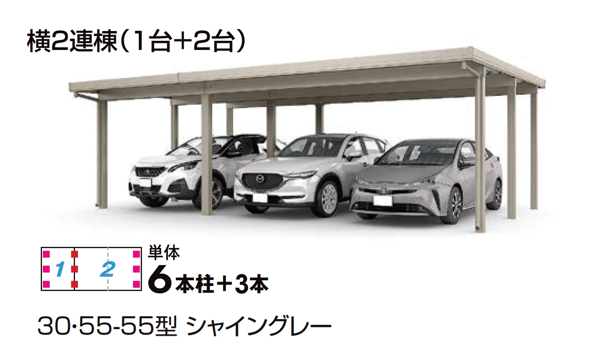 LIXILの「カーポートST 3000タイプ 3台用【2025年版】」のサブ画像7