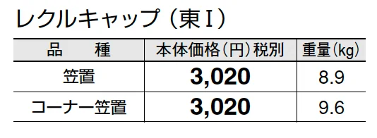 レクルキャップ【2025年版】【廃番】_価格_1