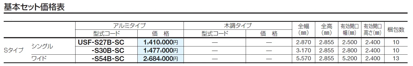 USファサードユニットシャッター Sタイプ(USファサード仕様)【2024年版】_価格_1