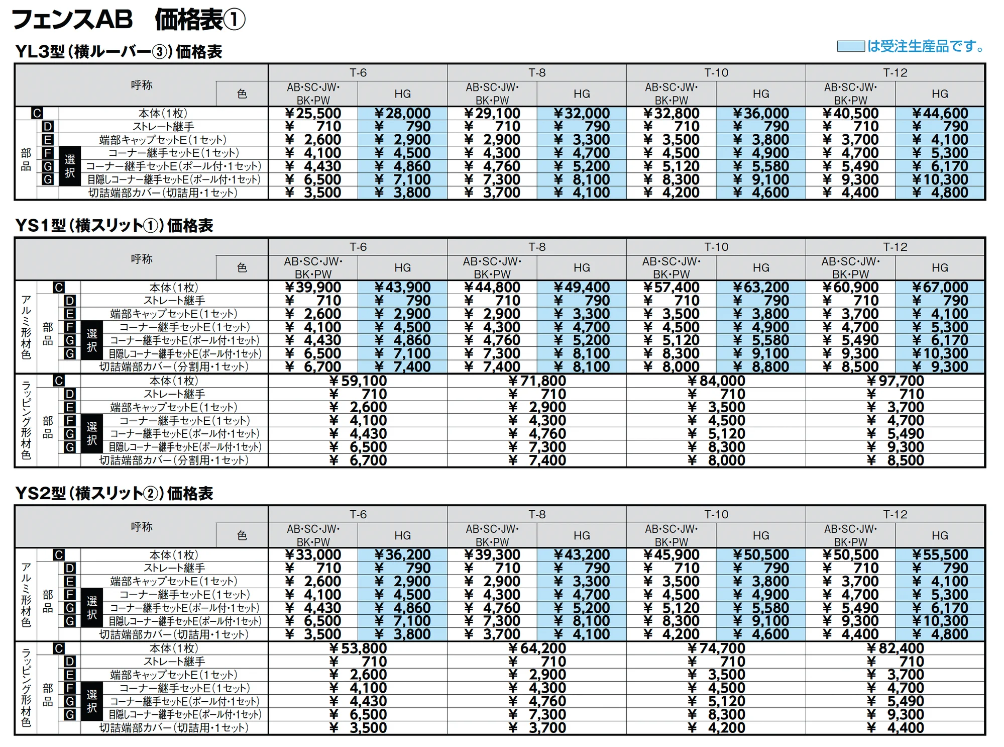 フェンスAB 多段柱(3段柱)_価格_6