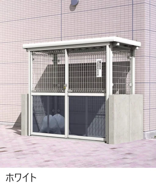 三協アルミの「ダスティンG メッシュタイプ ブロック囲いタイプ 引戸仕様 折板屋根」