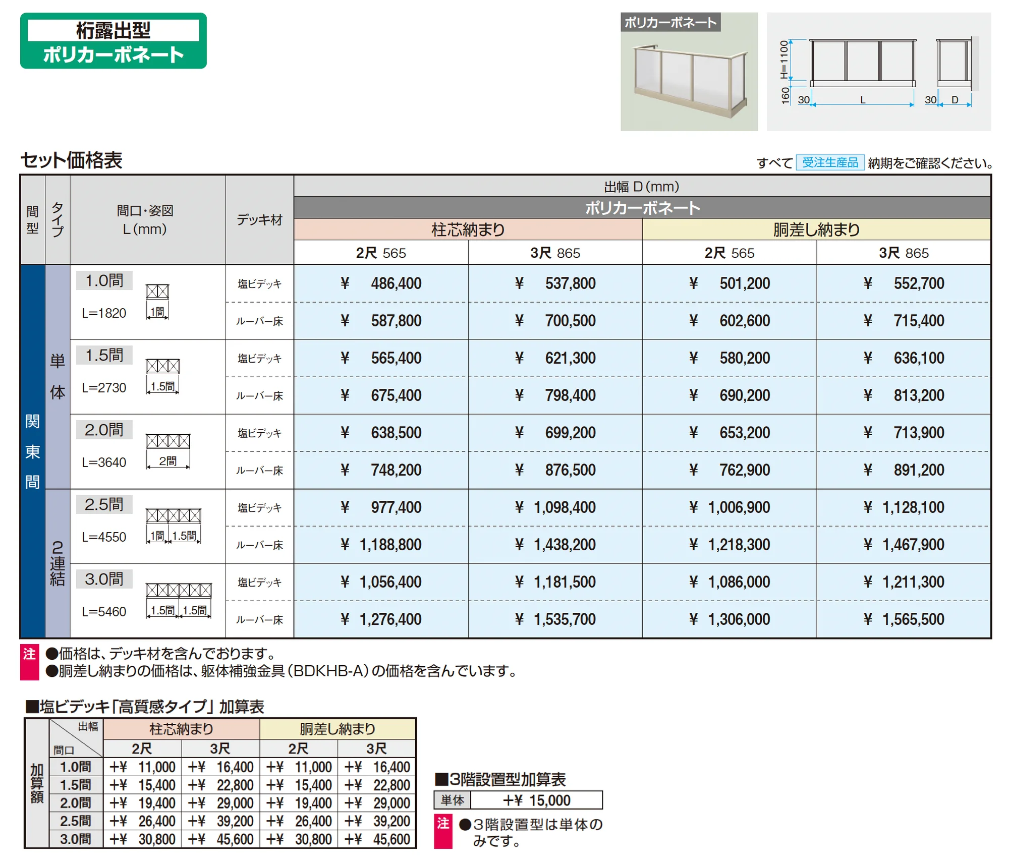 コーデリア(柱なし式 桁露出型 ポリカーボネート)_価格_1