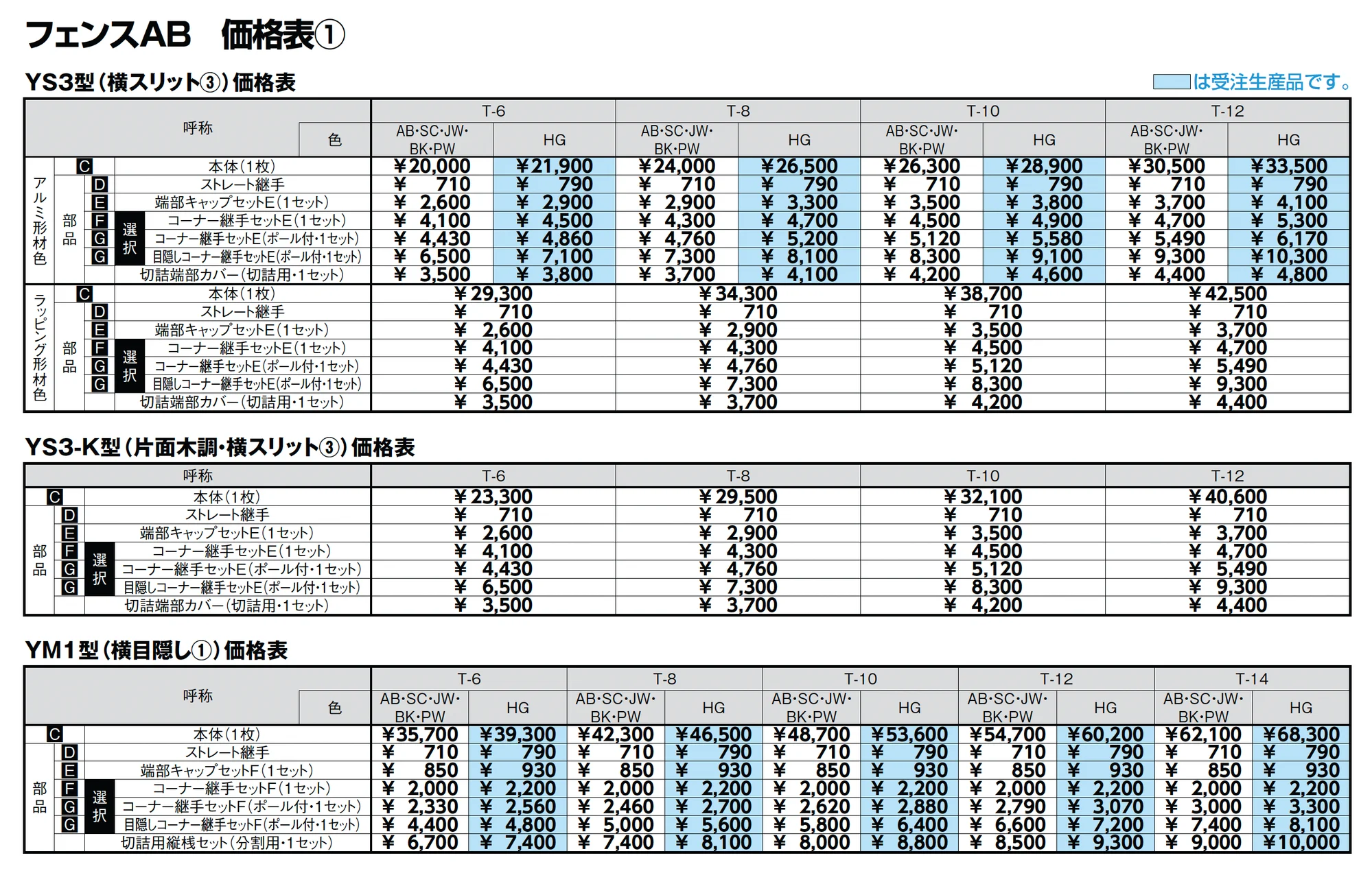 フェンスAB 多段柱(3段柱)_価格_7