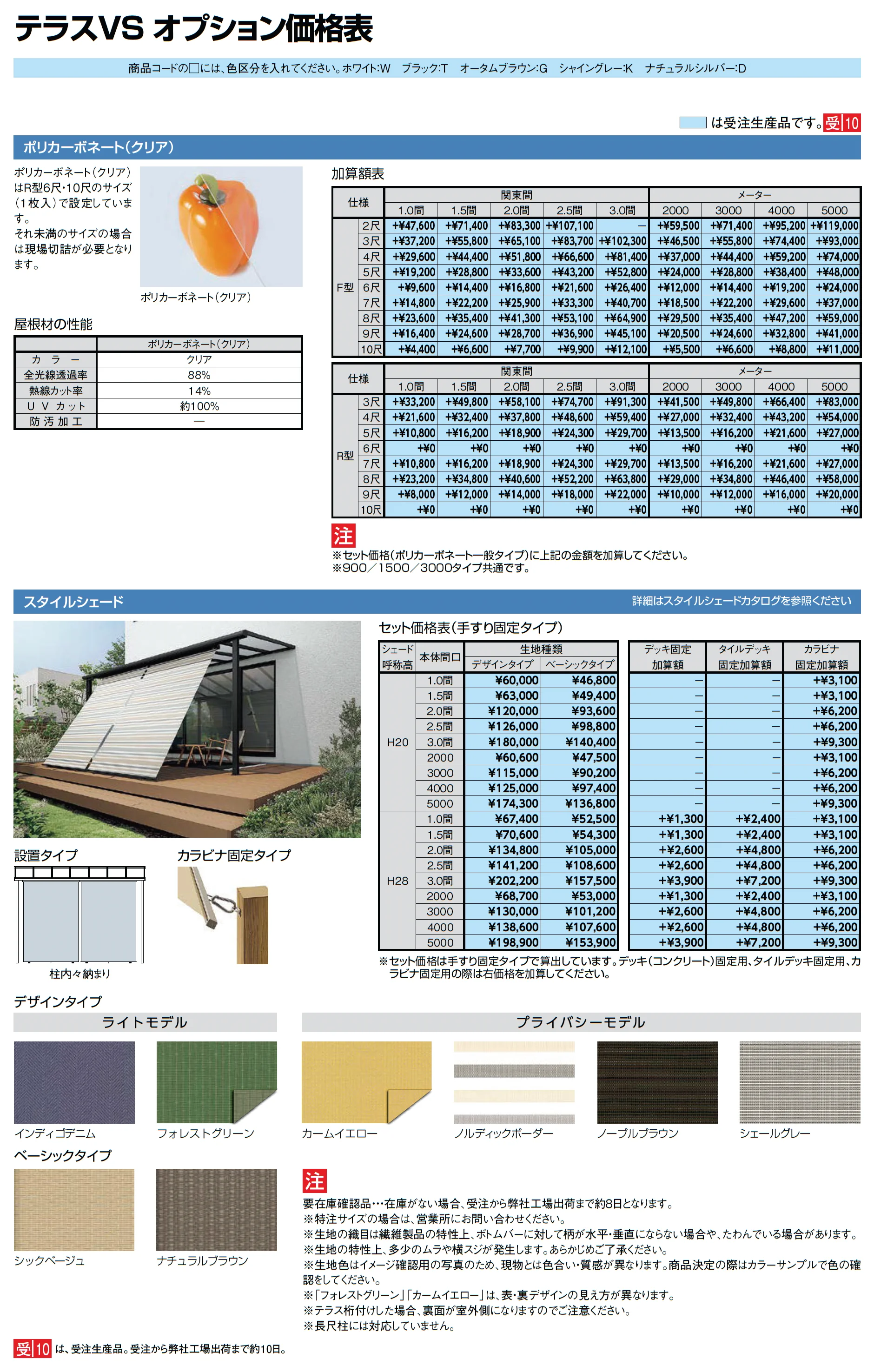 テラスVS R型 造り付け屋根タイプ_価格_8