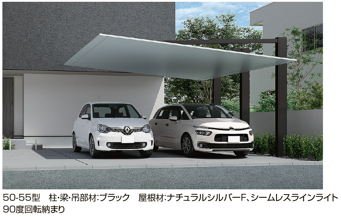 LIXILの「カーポートSC 後方支持 2台用」のサブ画像1