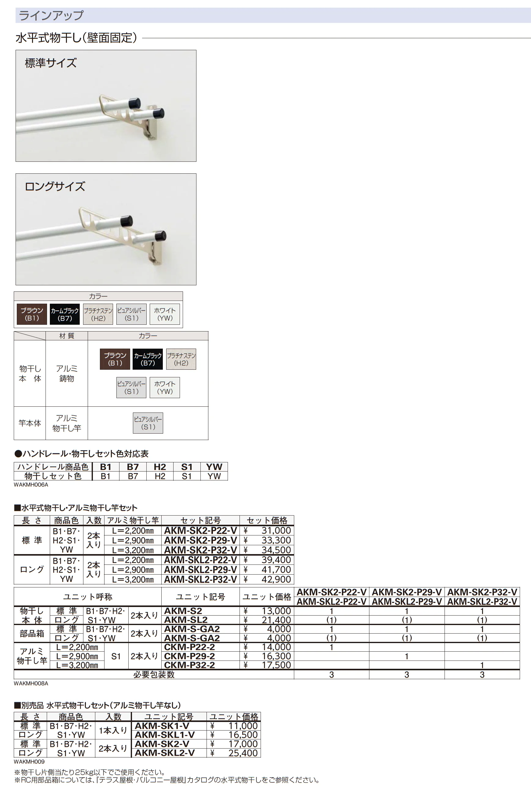 ハンドレールシリーズ用 物干しセット_価格_2