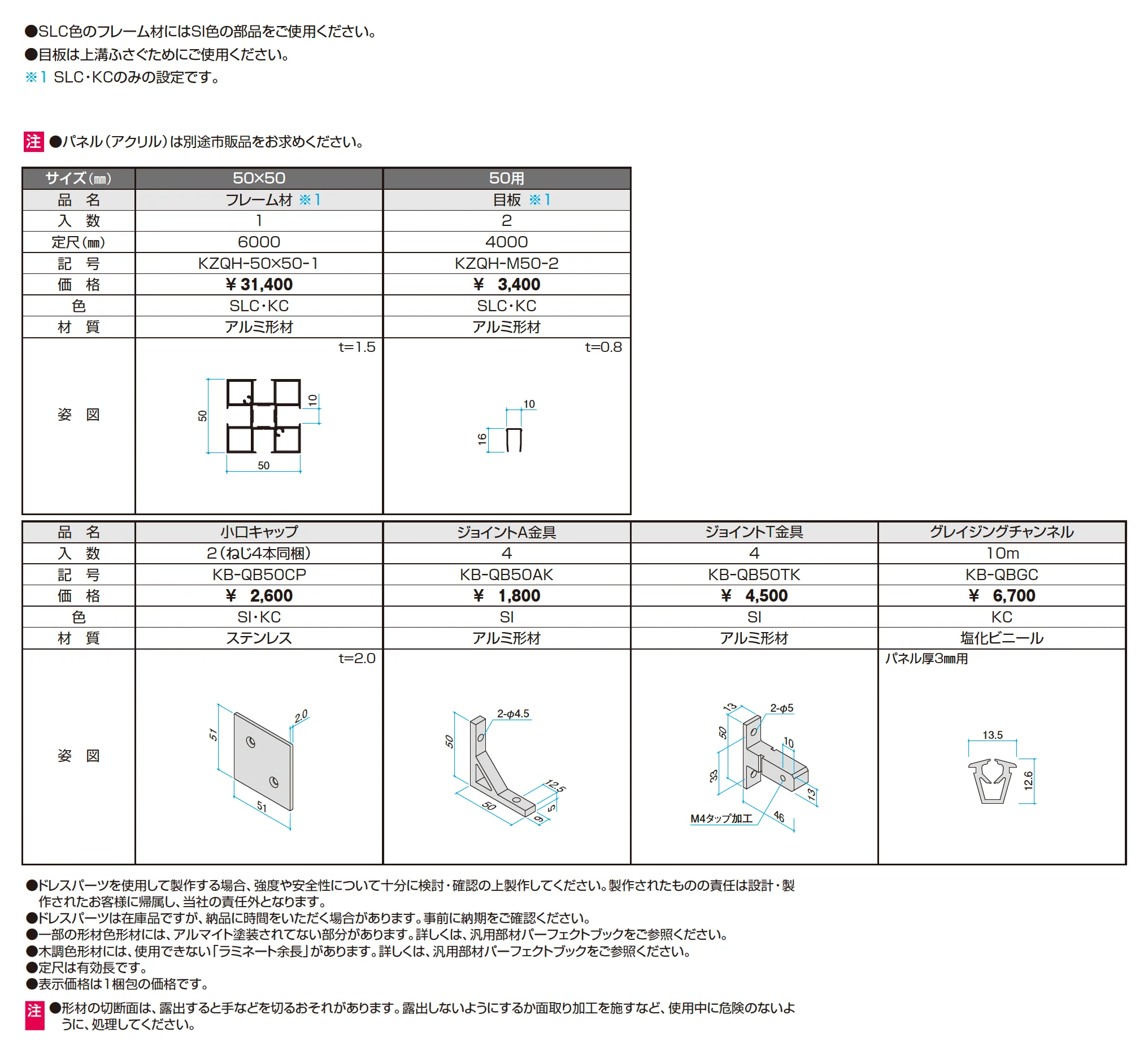 ドレスパーツ フレーム材_価格_1