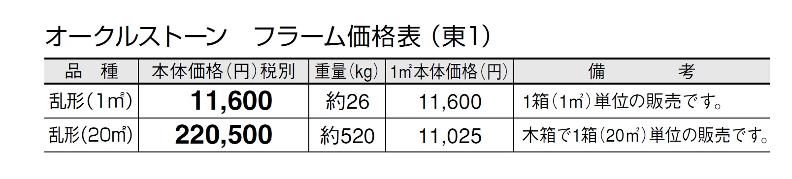オークルストーン フラーム【2024年版】_価格_1