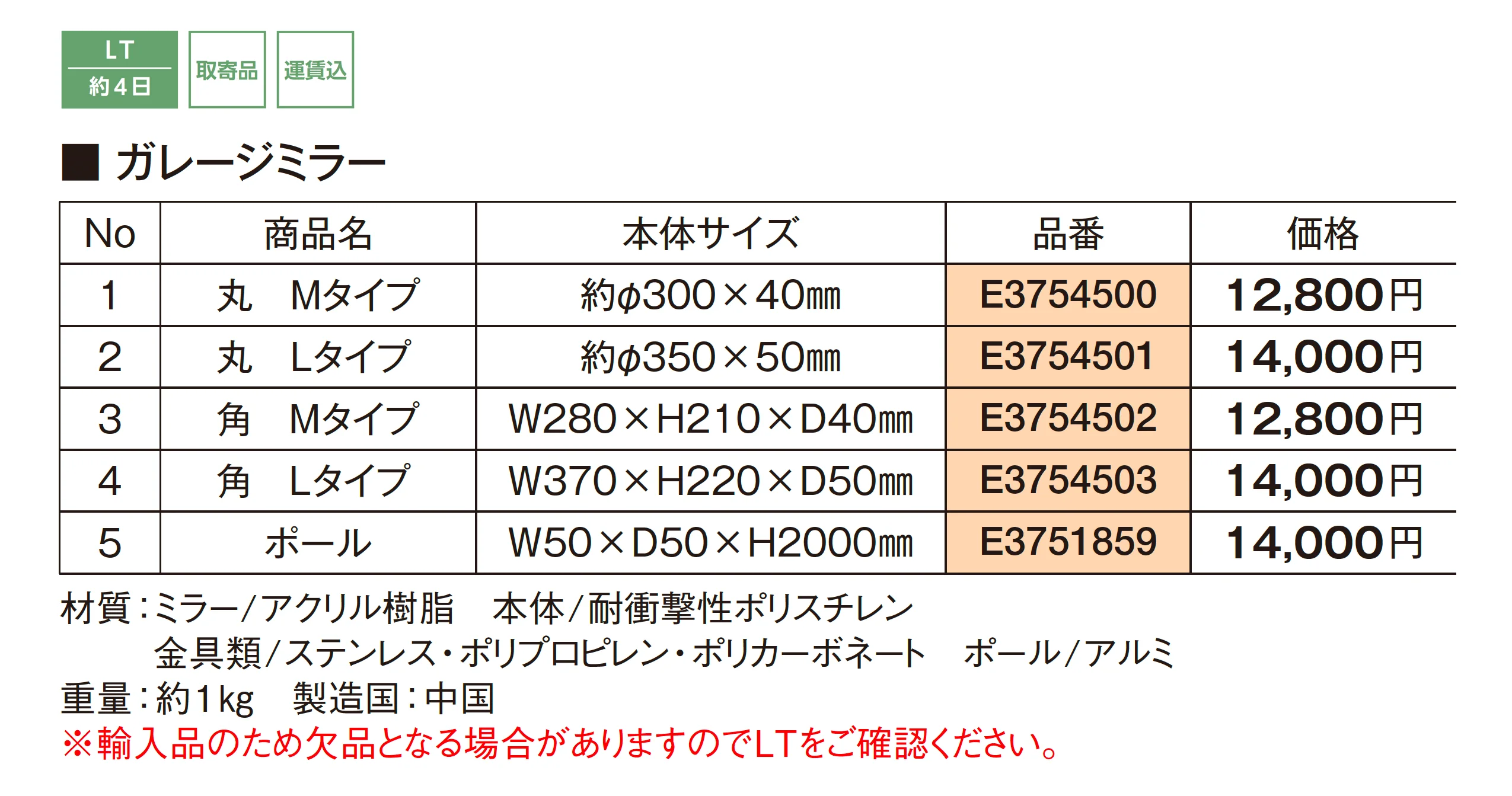 ガレージミラー_価格_1