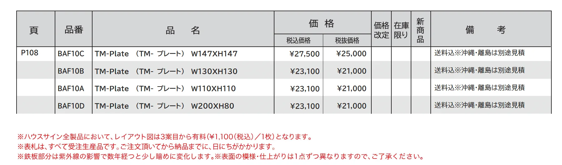 ハウスサイン TM-プレート_価格_1