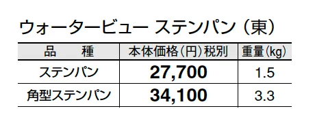ウォータービュー ステンパン【2025年版】_価格_1