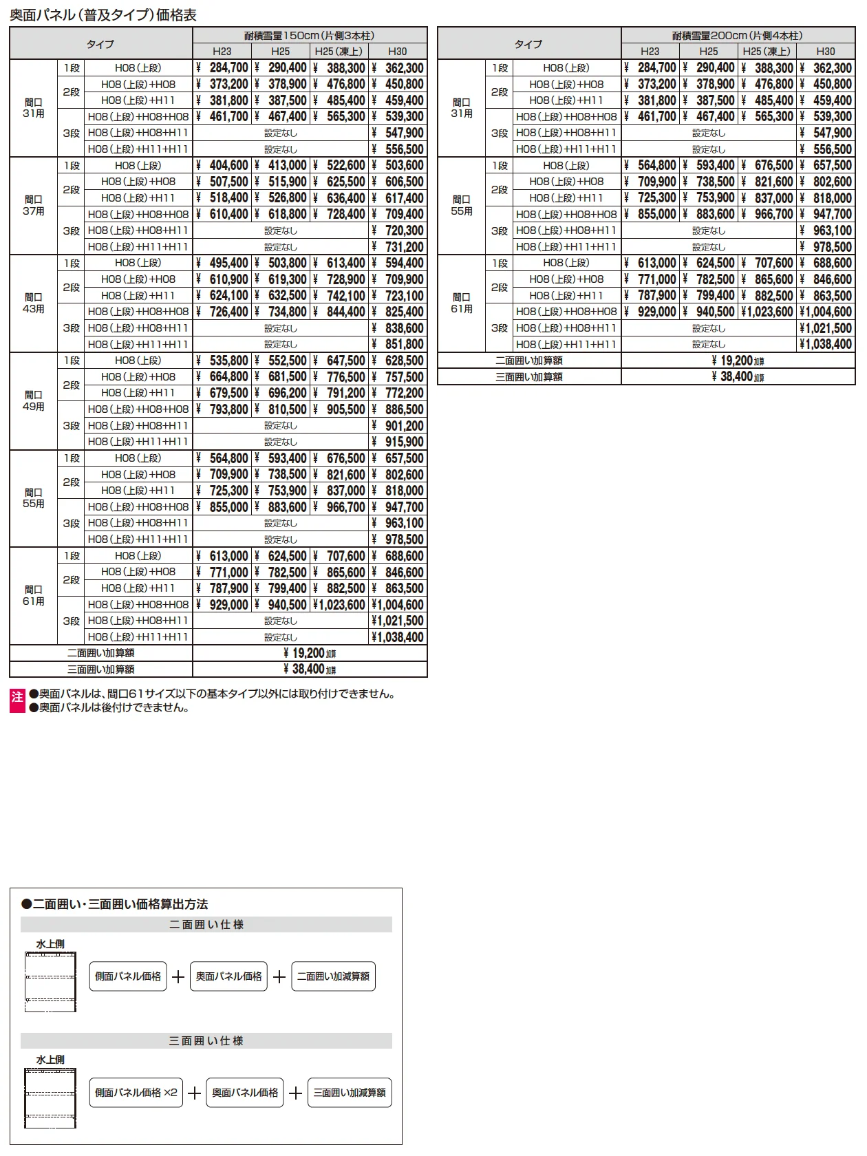 G1-R/ジーワン アール(耐積雪量200cm仕様 H23～30(片側3本柱)：基本・間口連結)【2025年10月価格改訂版】_価格_5