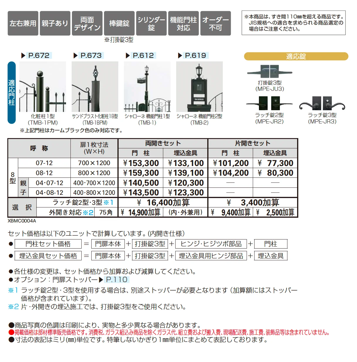 トラディシオン 門扉 8型【2025年版】_価格_1