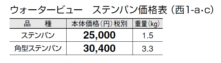 ウォータービュー ステンパン【2024年版】_価格_3