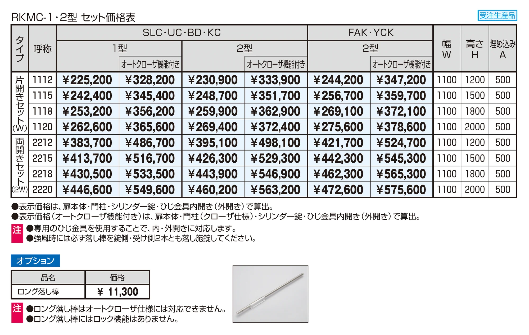 フレラインフォルテ1型 笠木タイプ シリンダー錠_価格_1