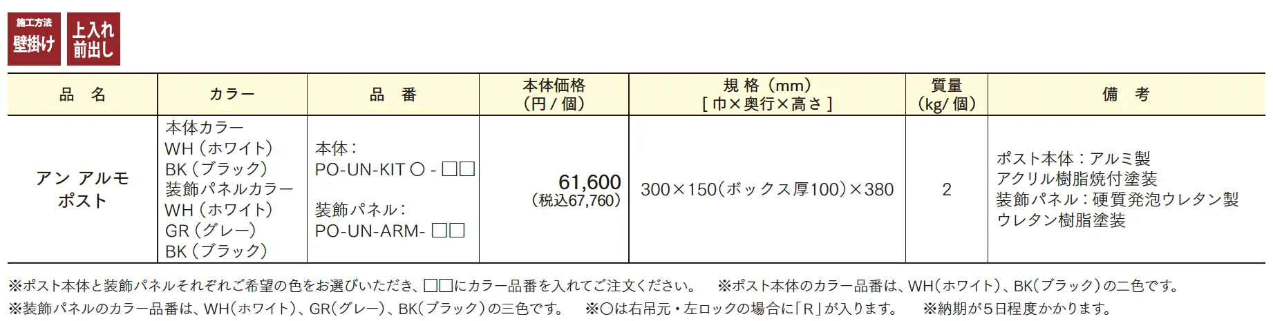 アン アルモポスト【2025年版】【廃番】_価格_1