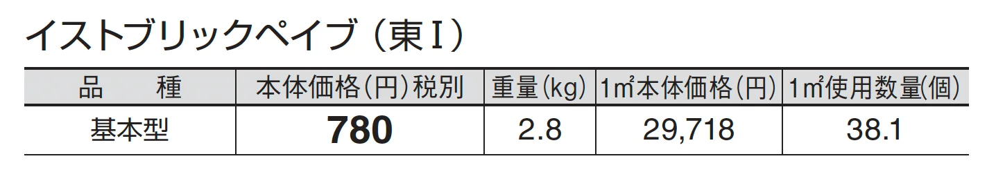 イストブリックペイブ_価格_1