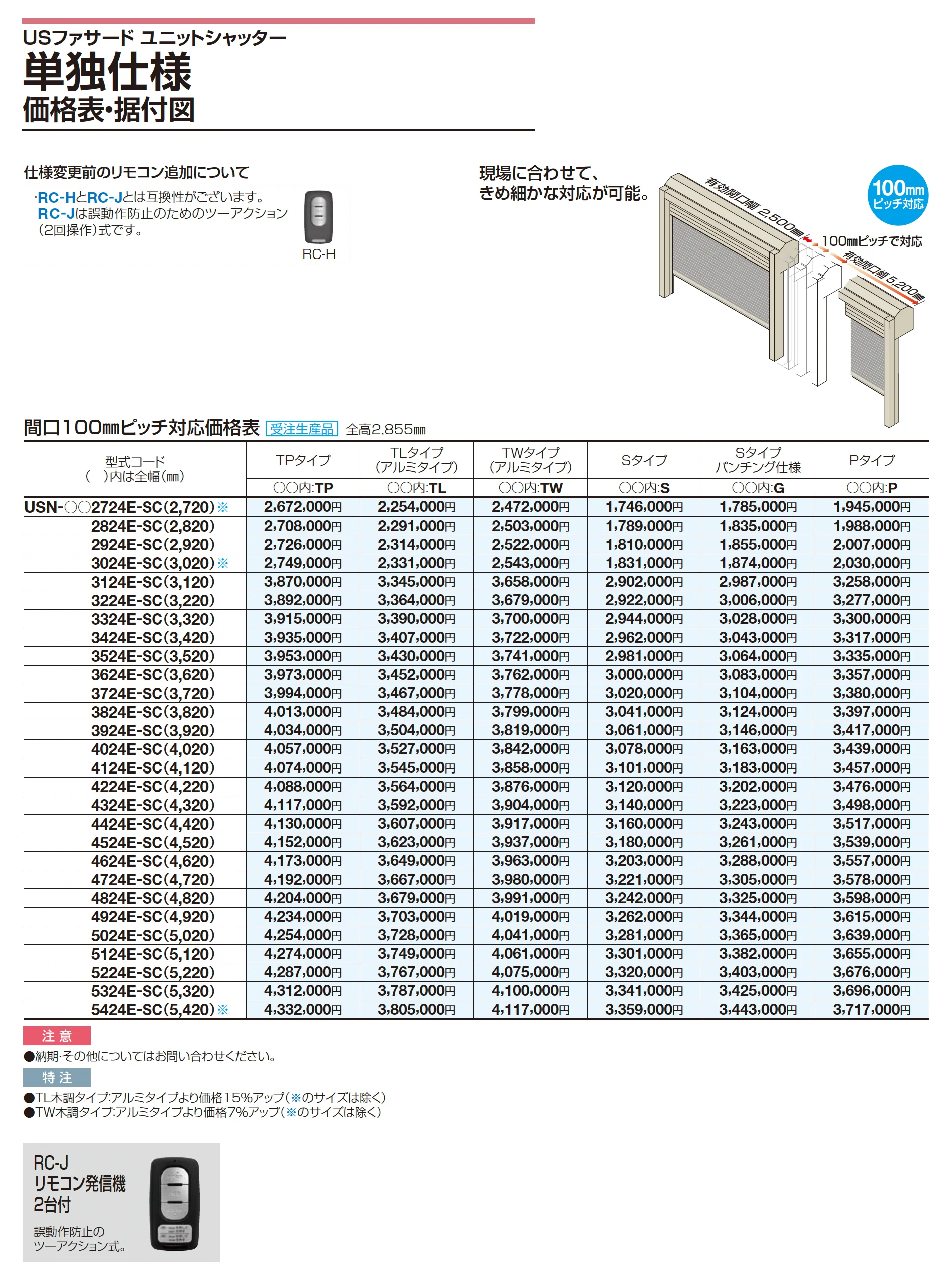 USファサードユニットシャッター Pタイプ_価格_4