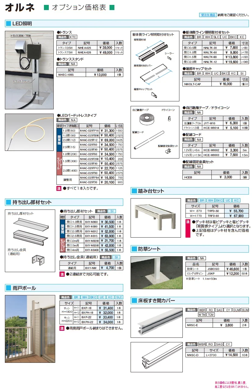オルネ(柱建て式 ショートタイプ〈横格子〉)【2024年版】_価格_3