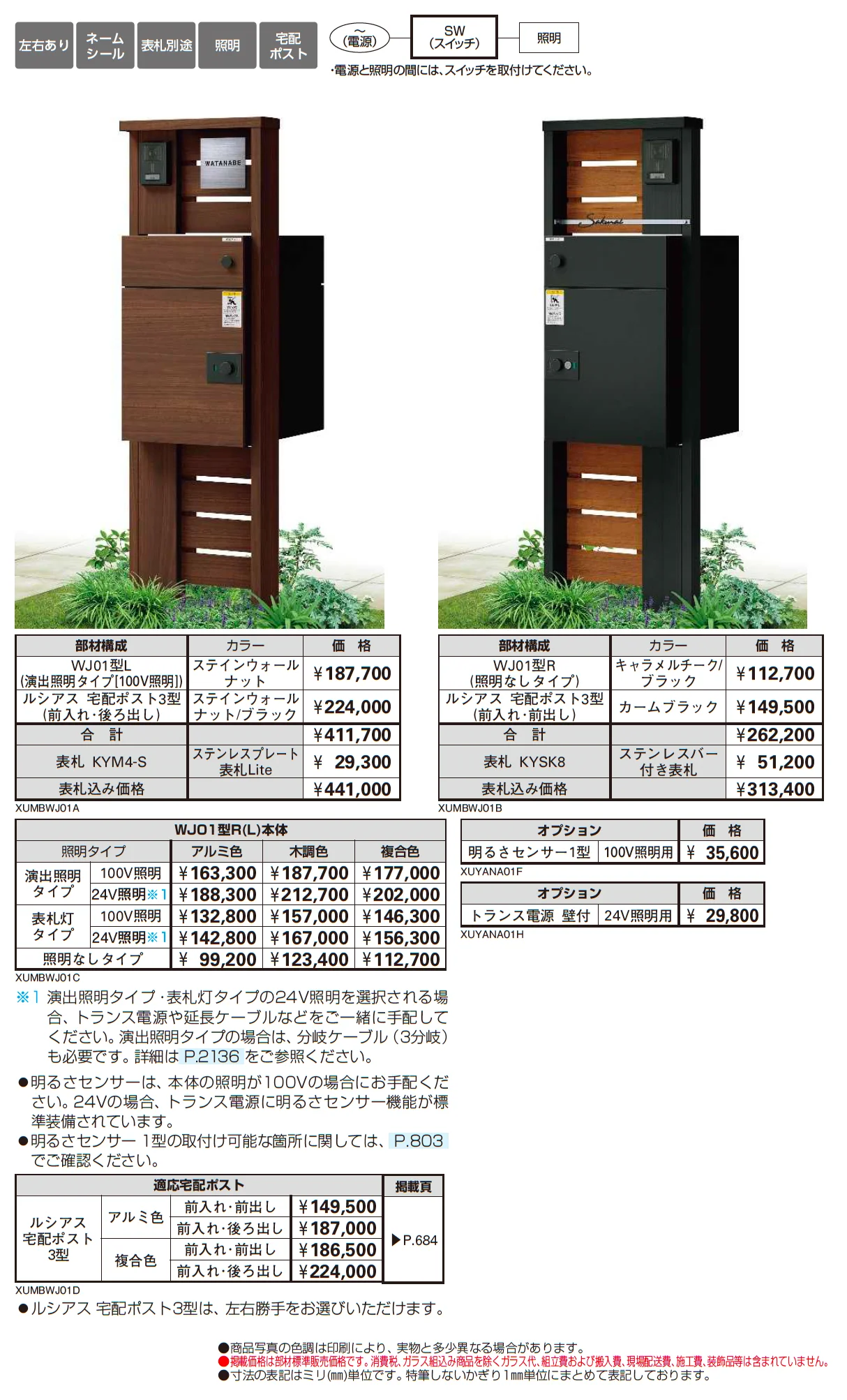 ルシアス ポストユニット WJ01型 横板格子【2025年版】_価格_1