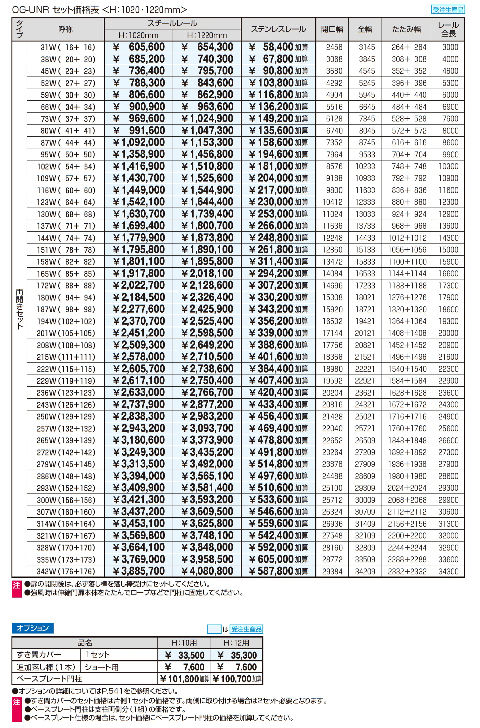 アルテンダUN型 レールタイプ_価格_2
