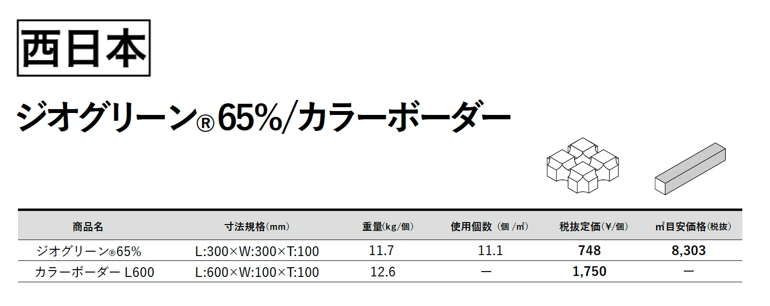 ジオグリーン®65% / カラーボーダー L600【2025年版】_価格_2